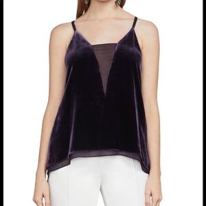 BCBG Maxazria Lyssa Purple Velvet Top Blouse